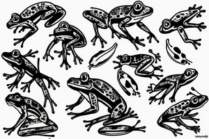 Frog eating a fly tattoo idea