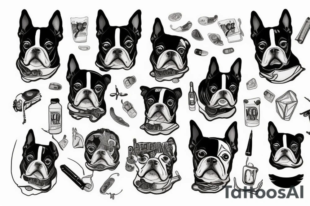 Boston terrier tattoo idea