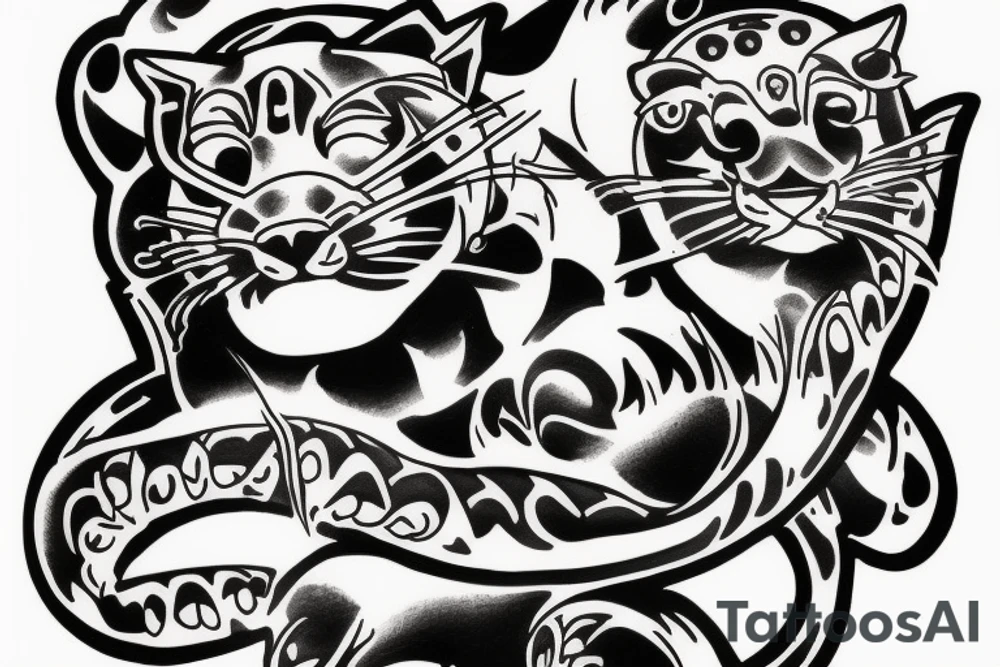 traditional panther tattoo tattoo idea