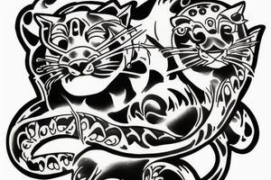 traditional panther tattoo tattoo idea