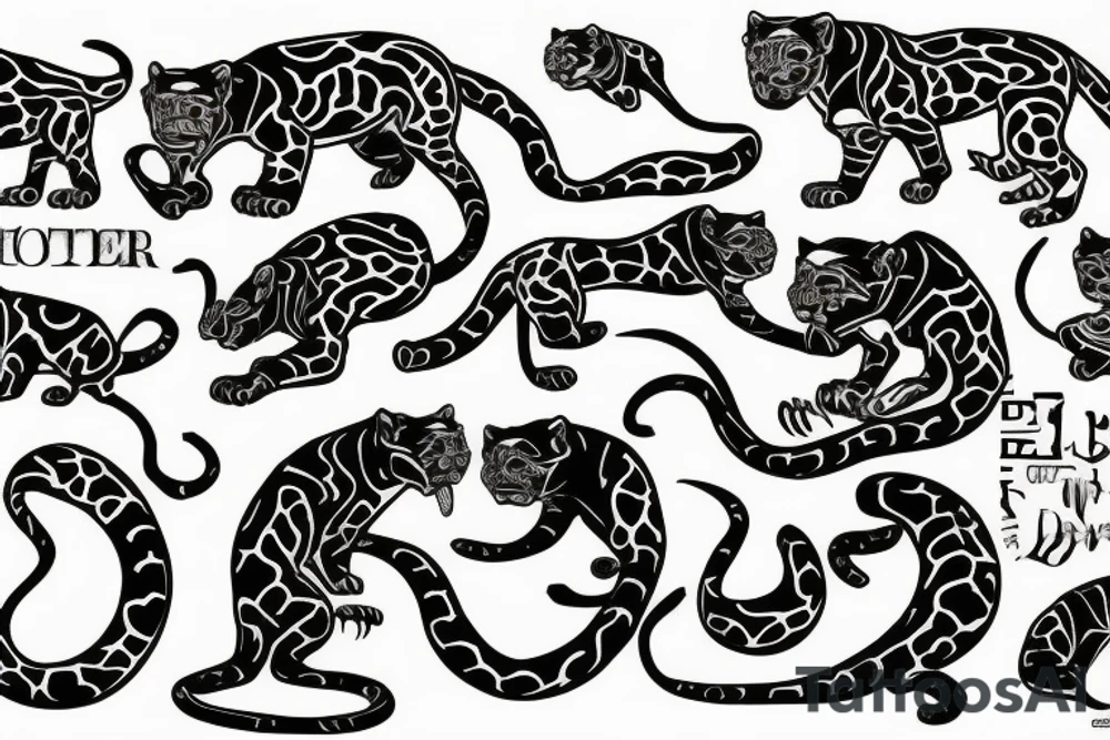 traditional panther tattoo idea