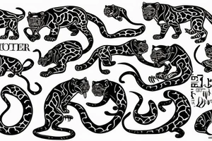 traditional panther tattoo idea