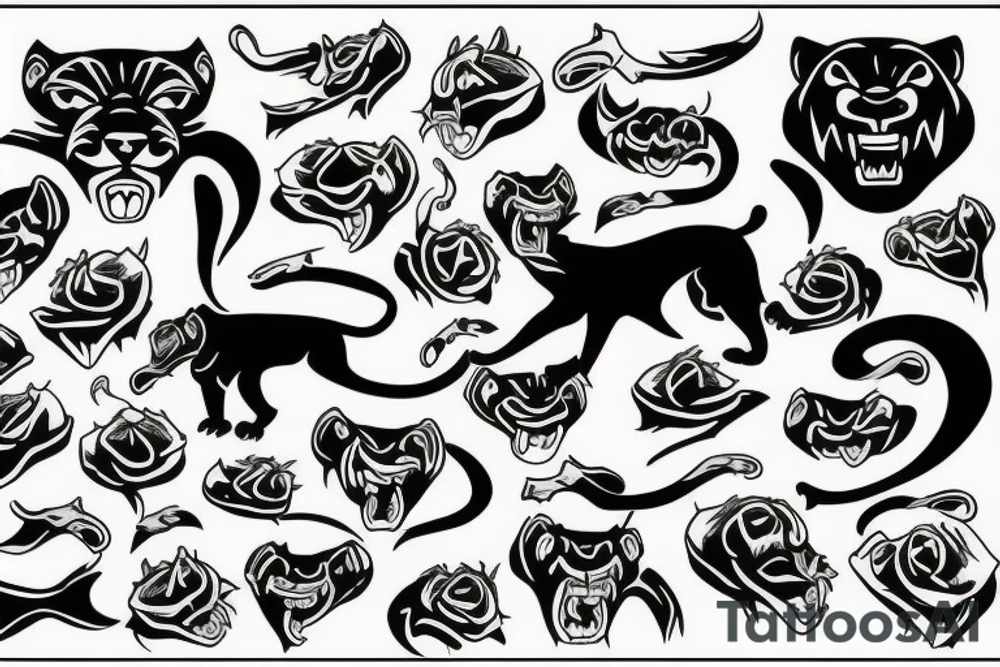 traditional panther tattoo idea