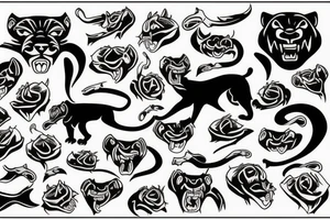 traditional panther tattoo idea