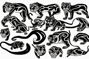 panther tattoo flash tattoo idea