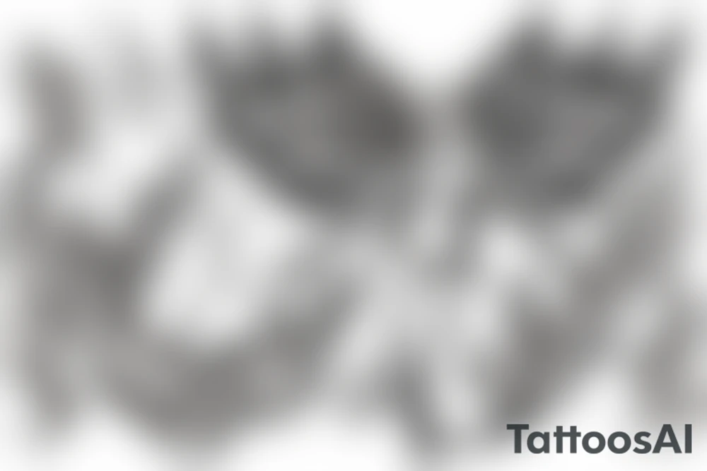 elemental fairy nymph made of fire and earth tattoo idea