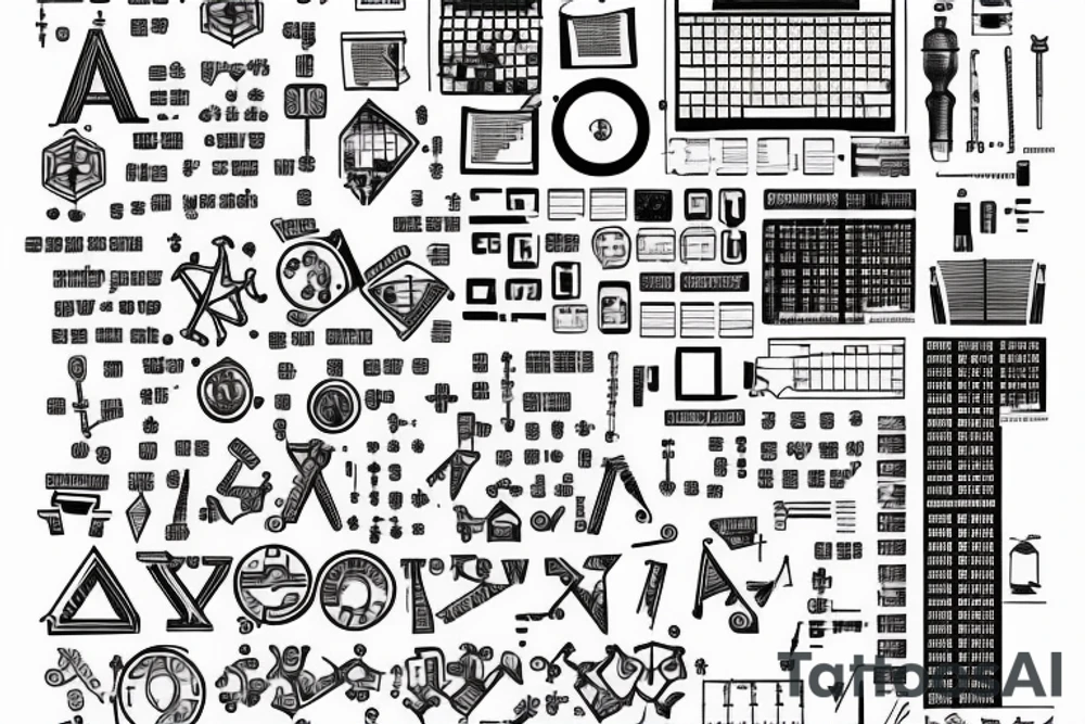 Civil Engineering math formulas for half sleeve arm tattoo idea