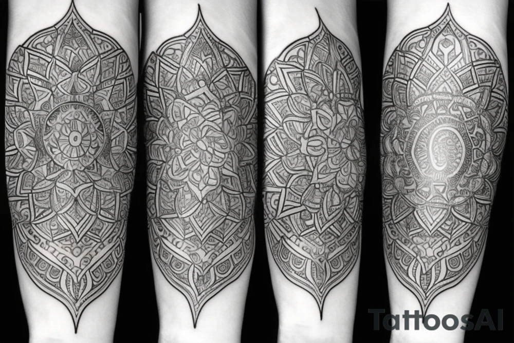 Mandala with raven on forearm tattoo idea