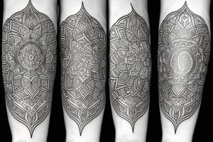 Mandala with raven on forearm tattoo idea