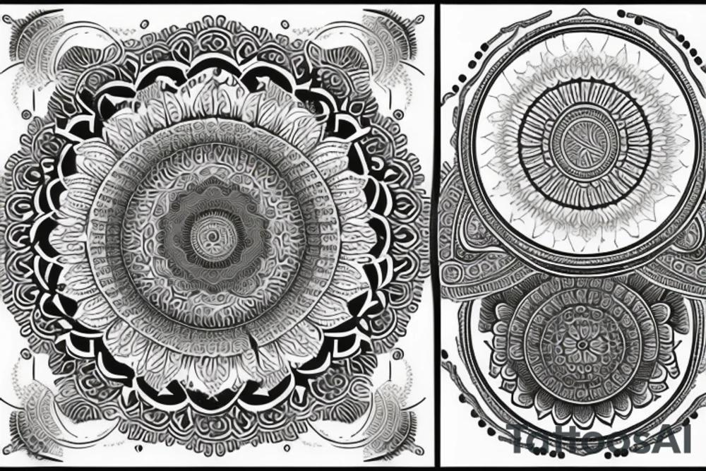 Mandala with raven on forearm tattoo idea