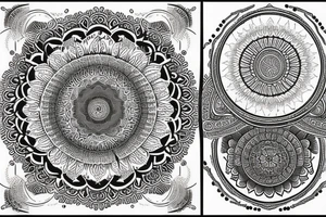 Mandala with raven on forearm tattoo idea