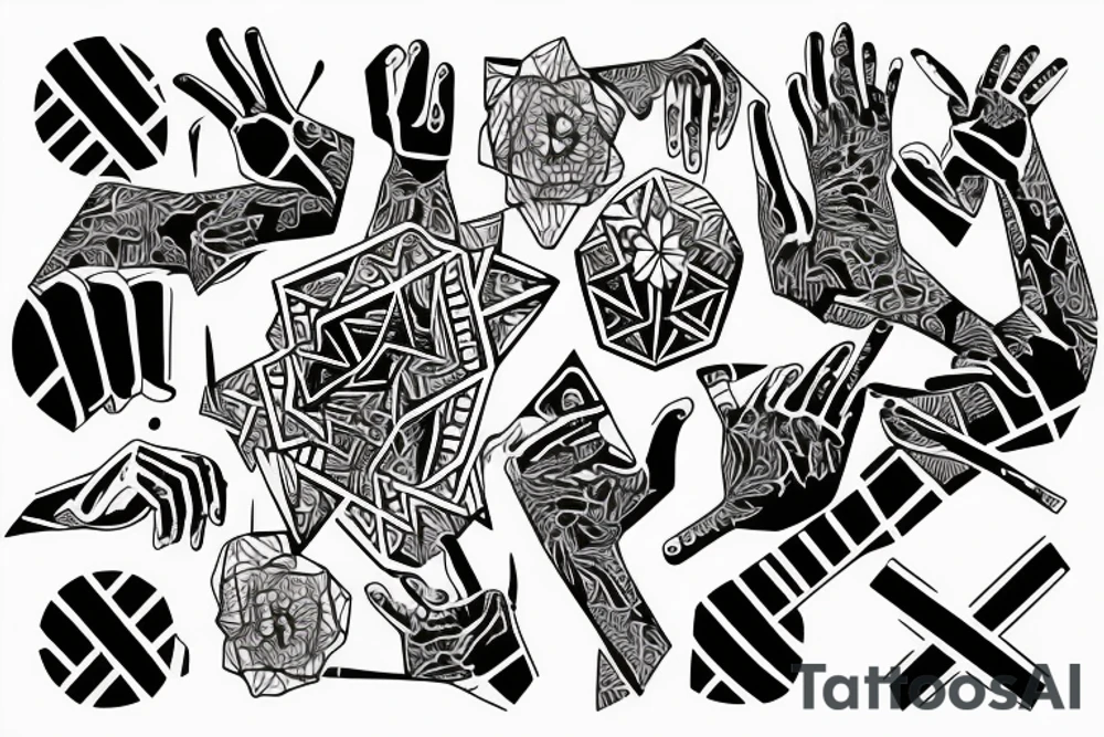Hands in prison tattoo idea