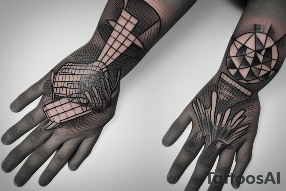 Hands in prison tattoo idea
