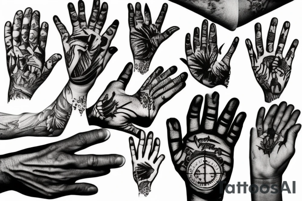 Hands in prison tattoo idea