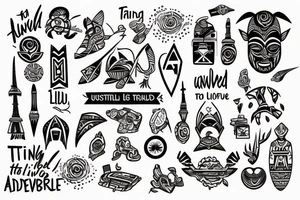Traveling around the world, going on an adventure, meeting people along the way, fulfilled life. living in the future tattoo idea