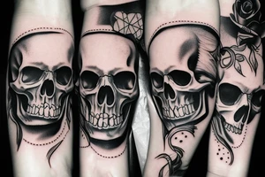 Skull with eerie felling tattoo idea