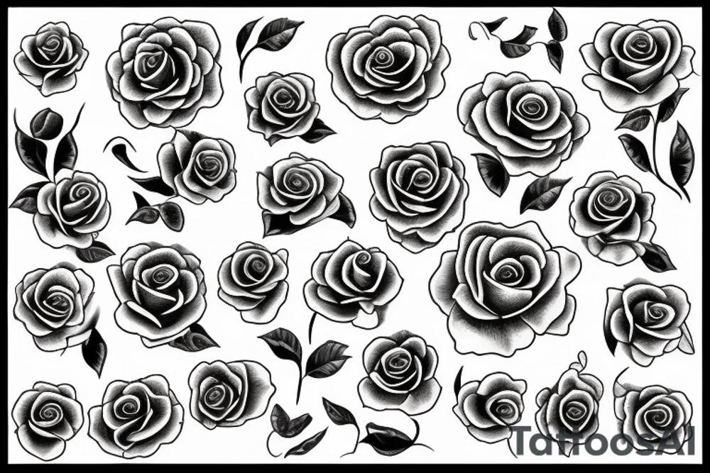 Pair tattoo rose tattoo idea