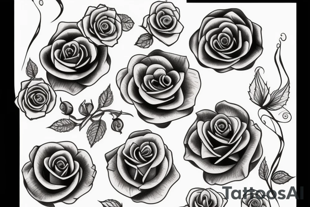 Pair tattoo rose tattoo idea