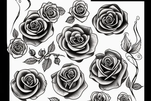 Pair tattoo rose tattoo idea
