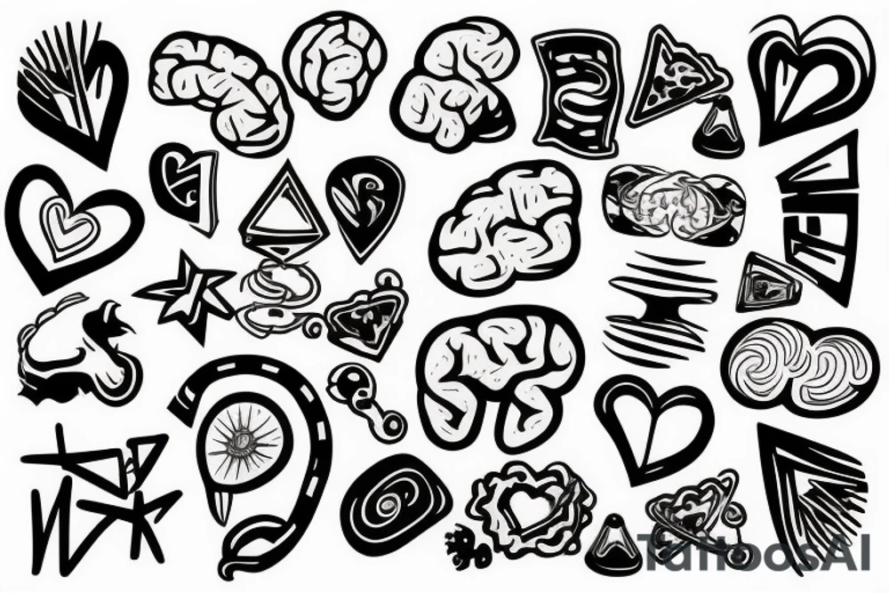 brain chained to heart tattoo idea