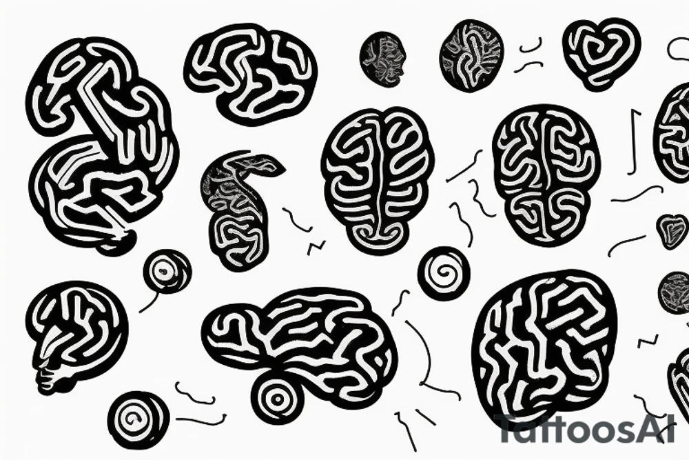 brain chained to heart tattoo idea