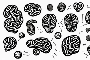 brain chained to heart tattoo idea