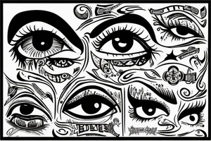 Stare inside of heave and eyes tattoo idea