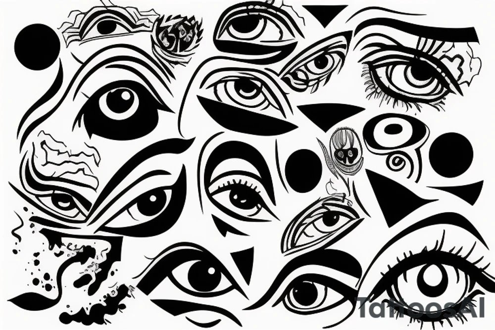 Stare inside of heave and eyes tattoo idea