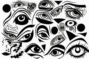 Stare inside of heave and eyes tattoo idea