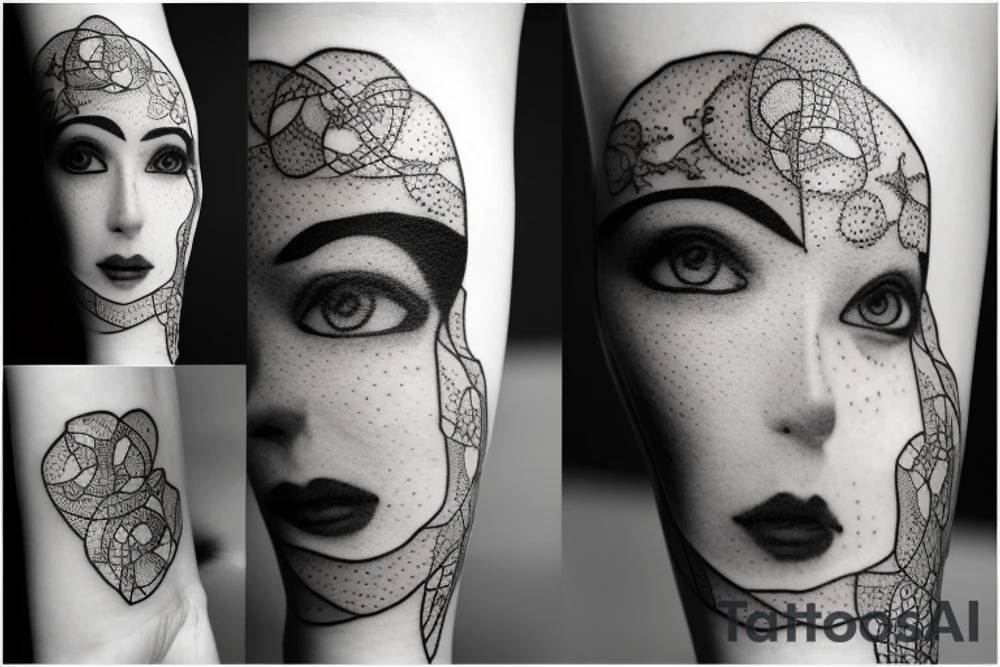 blurred face tattoo idea