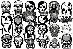 The face of the suffocating man in the package is a gloomy tattoo tattoo idea