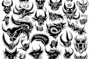 devil on chair tattoo idea