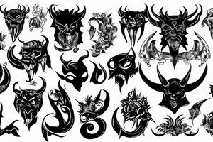 devil on chair tattoo idea