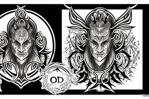 Asmodeus sign inside horned god symbol tattoo idea