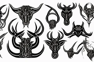 Asmodeus sign inside horned god symbol tattoo idea