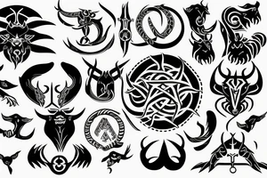 Asmodeus sign inside horned god symbol tattoo idea