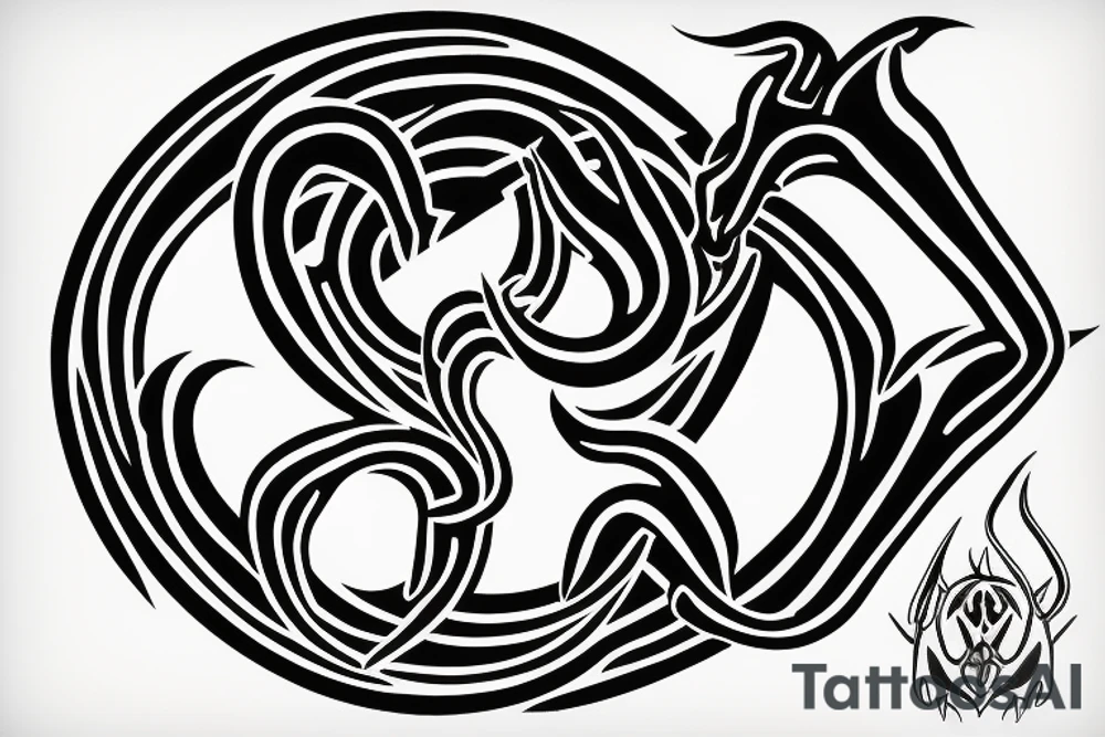 Asmodeus sign inside horned god symbol tattoo idea