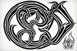 Asmodeus sign inside horned god symbol tattoo idea