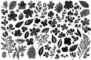 Laurel Leaf & 
Clover tattoo idea