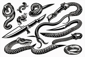 knife stabbing a snake tattoo idea