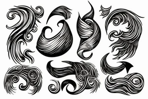 Waves with Poseidon’s trudent tattoo idea