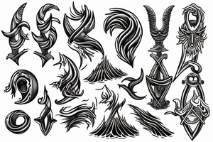 Waves with Poseidon’s trident tattoo idea