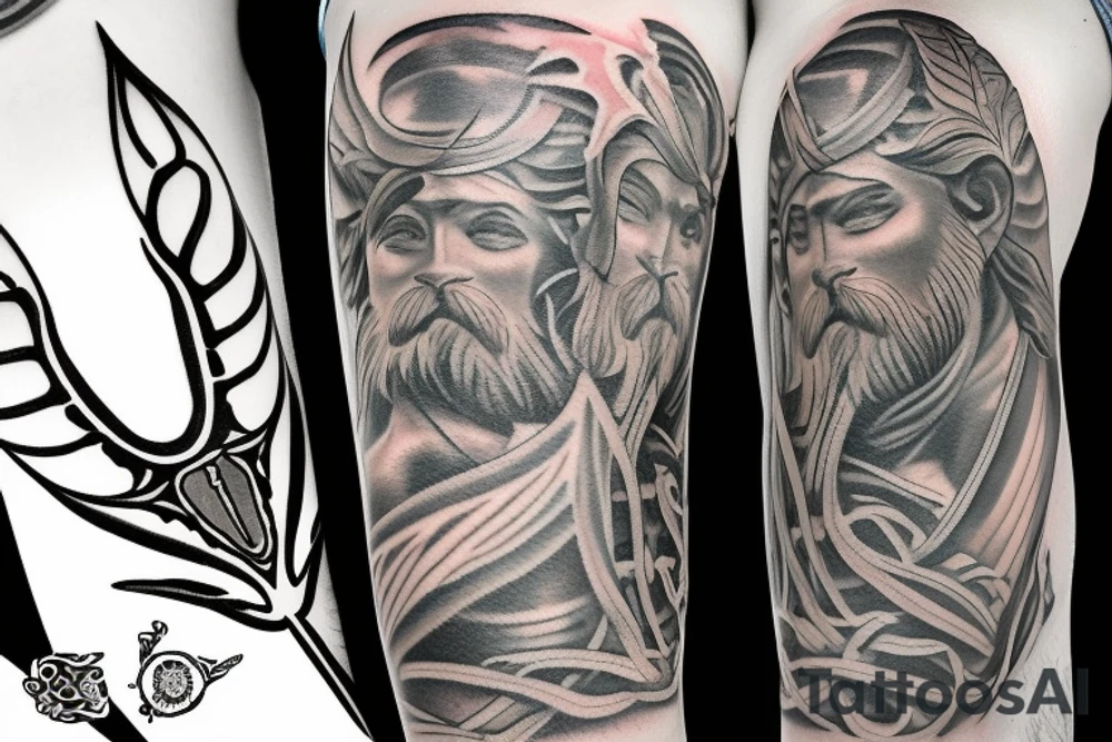 Poseidon’s trident tattoo idea