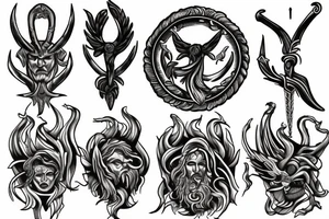 Poseidon’s trident tattoo idea