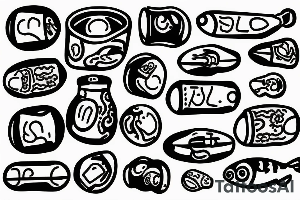 drug pills in a fishbowl tattoo idea