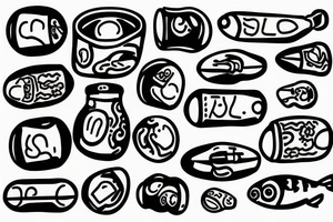 drug pills in a fishbowl tattoo idea