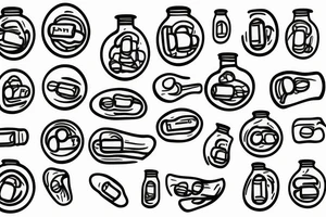 drug pills in a fishbowl tattoo idea