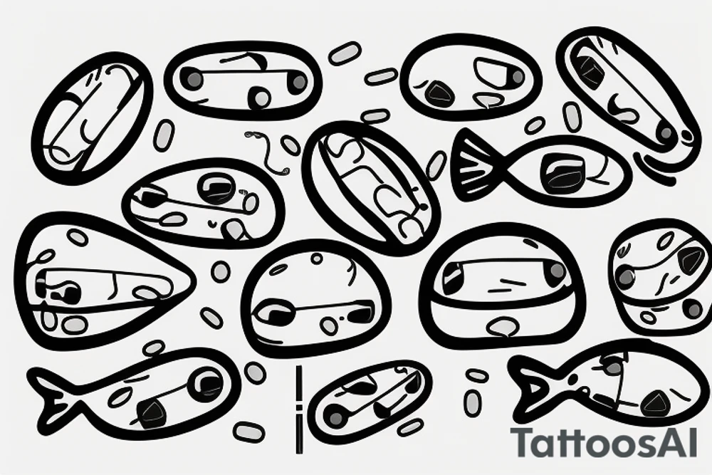 drug pills in a fishbowl tattoo idea