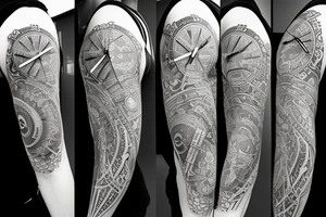 Clock half sleeve tattoo idea