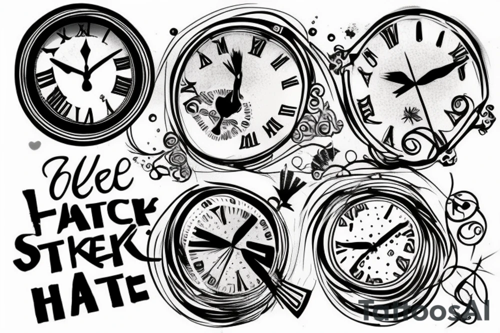Clock half sleeve tattoo idea